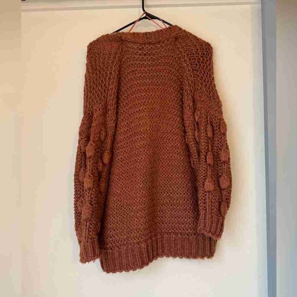 Chunky Knit Cardigan- Rose Color - Picture 5 of 5